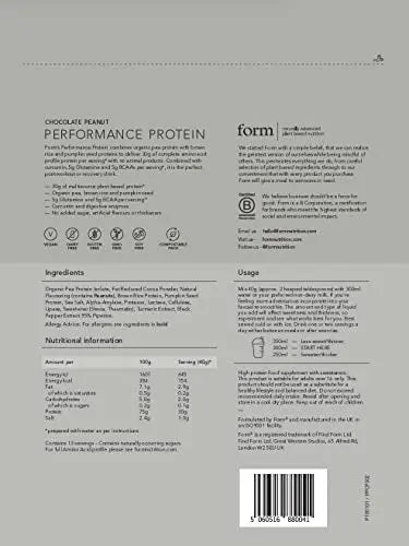 Form Performance Protein - Vegan Protein Powder - 30g of Plant Based Protein per Serving Form Au supplements