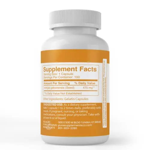 PURE ORIGINAL INGREDIENTS Irvingia, (100 Capsules) Always Pure, No Additives Or Fillers PURE ORIGINAL INGREDIENTS Au supplements