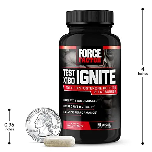FORCE FACTOR Test X180 Ignite Testosterone Booster for Men, Testosterone Support Force Factor Au supplements