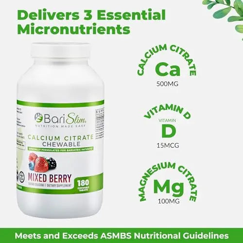 BariSlim Bariatric Calcium Citrate with Magnesium and Vitamin D Tabs - 500 mg of Calcium BariSlim Au supplements