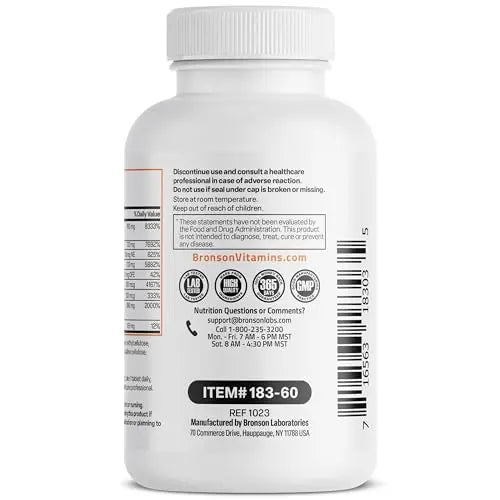Bronson Vitamin B 100 Complex High Potency Sustained Release (Vitamin B1, B2, B3, B6) Bronson Au supplements