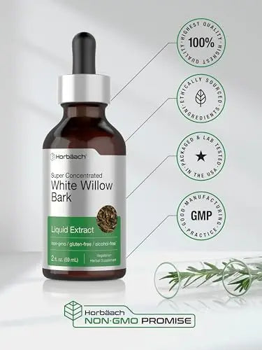 White Willow Bark Extract | 2 fl oz | Alcohol Free Liquid Tincture | Super Concentrated Horbäach Au supplements