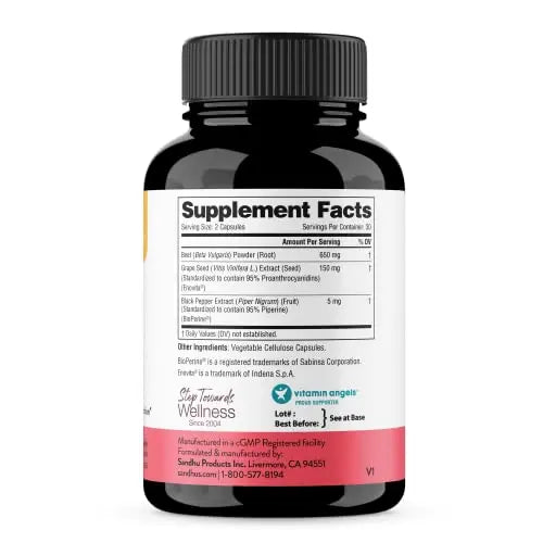 Sandhu's Beet Root Powder Capsules with Bioperine| 60 Capsules, 60 Days Supply Sandhu's Au supplements