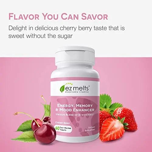 EZ Melts Dissolvable Energy, Memory & Mood Enhancer, Blend of B-Vitamins, Sugar-Free EZ Melts Au supplements