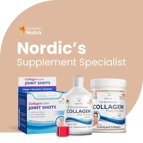 Swedish Nutra Powder Marine Collagen - Pack of 300g, 30 Day Supply | Minimize Fine Lines, Wrinkles & Improve Skin Elasticity | High Absorption Rate Swedish Nutra Au supplements