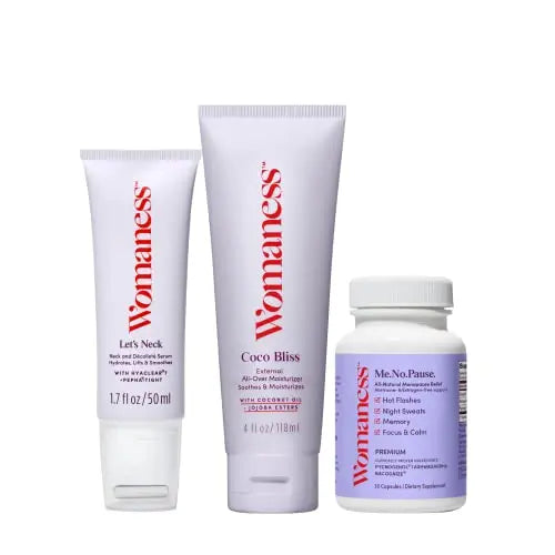 Womaness Menopause Cycle Kit - Coco Bliss - External Body Cream (4oz) + Me.No.Pause Womaness Au supplements