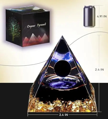 Yin Yang Healing Crystal Orgonite Pyramid - Tai Chi with Obsidian Ball - Taiji Reiki Chakra Meditation FENGSHUI-CAISHEN Au supplements