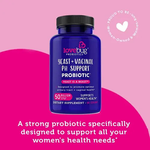 Lovebug Yeast + Vaginal pH Support | Clinically Studied Ingredients for Yeast & UTIs lovebug PROBIOTICS Au supplements