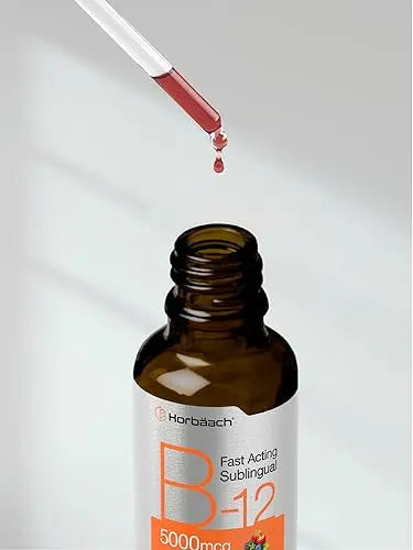 B-12 | 5000mcg | 4oz | Natural Berry Flavor Fast-Acting Sublingual Liquid Vitamin Horbäach Au supplements