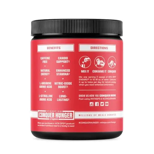 MTN OPS Enduro Nitric Oxide Supplement & Stim-Free Pre Workout - 30 Servings MTN OPS Au supplements