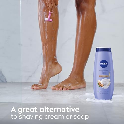 NIVEA Nourishing Shea Butter Body Wash with Nourishing Serum, Moisturizing Body Wash for Women