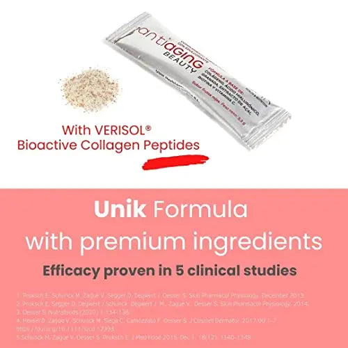 Unik Antiaging Beauty | Hydrolysed Collagen VERISOL (5 Clinical Studies) with Hyaluronic Acid UN 1K HEALTH & NUTRITION Au supplements