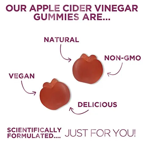 Vegan Apple Cider Vinegar Gummies | Max Strength 1000mg | Gelatin-Free, Vegan, Non-GMO Nature's Nutrition Au supplements