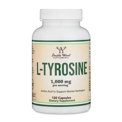 L-Tyrosine 1,000mg per Serving, 120 Veggie Capsules (L Tyrosine Supplement for Memory Double Wood Supplements Au supplements