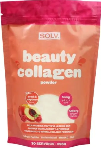 SOLV Premium 5000mg Pure (Type 1) Marine Collagen Peptides 50mg Hyaluronic Acid, Vit C, Biotin, Vitamin A SOLV Au supplements