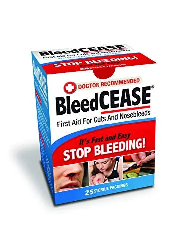 BleedCEASE First Aid for Cuts and Nosebleeds Sterile Packings, 25 Count BleedCEASE Au supplements