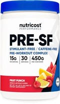 Nutricost Stim-Free Pre-Workout Powder Fruit Punch 30 Servings - Gluten Free, Non-GMO Nutricost Au supplements