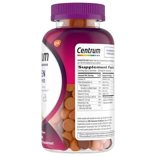 Centrum MultiGummies Gummy Multivitamin for Women, Multivitamin/Multimineral Supplement with Vitamin D3, B and Antioxidants Centrum Au supplements