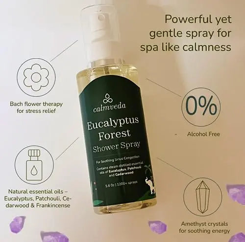 Eucalyptus Shower Spray Spa Feel - Escape to Serene Eucalyptus Forest (1200+ Sprays) Calmveda Au supplements