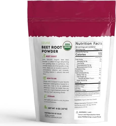Kate Naturals Beet Root Powder for Baking & Smoothies (8oz) USDA Organic Beetroot Powder Kate Naturals Au supplements