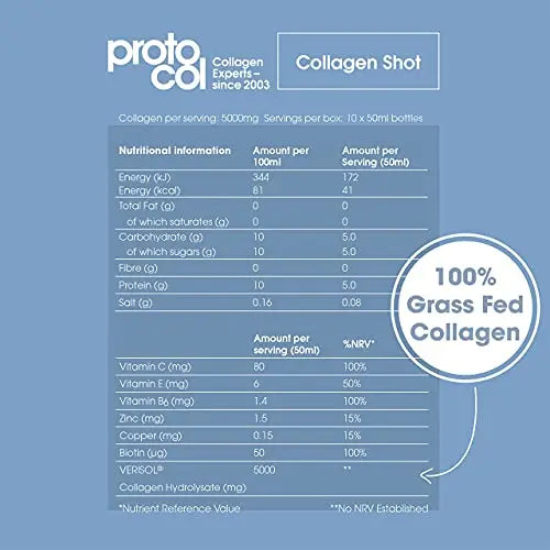 Proto-col, Women’s Liquid Collagen Drink, 10 Shots of Type 1 and 3 Collagen for Body Proto-Col Au supplements