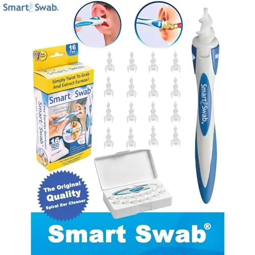 Smart Swab - Spiral Ear Cleanser - Earwax Remover Tool - 16 Replaceable ND products Au supplements