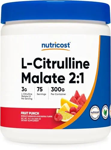 Nutricost L-Citrulline Malate 2:1 (300g) Fruit Punch - Workout Support, Muscle Performance Nutricost Au supplements