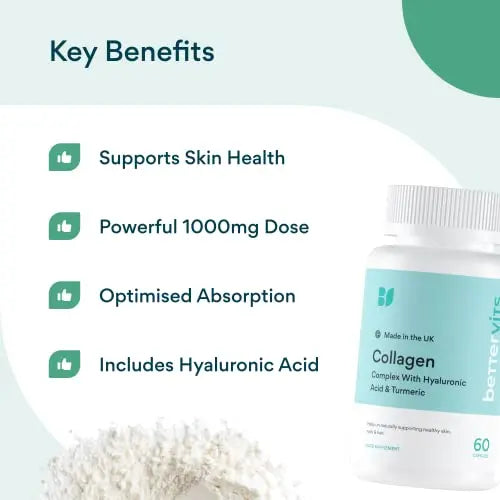 Bettervits Collagen Complex | 1000mg Hydrolyzed Capsules | Skin | Hair | Nails Bettervits Au supplements