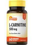 L-Carnitine 500mg | 60 Capsules | Free Form Amino Acid | Non-GMO and Gluten Free Sundance Au supplements