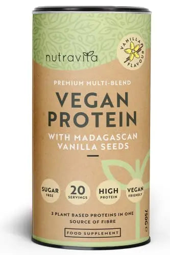 Vegan Protein Powder - Vanilla Flavour - Plant-Based High Protein Powder - 25g Protein per 36g Serving Nutravita Au supplements