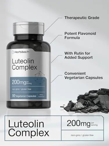 Luteolin Complex with Rutin | 50 Capsules | Vegetarian, Non-GMO & Gluten Free Flavonoid Horbäach Au supplements