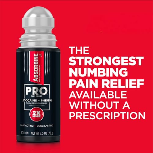 Absorbine Jr. PRO Maximum Strength Lidocaine Roll-On for Targeted Nerve and Muscle Pain Relief, 4% Lidocaine + 1.5% Phenol, Fast Acting & Long Lasting, 2.5 oz ABSORBINE JR. Au supplements