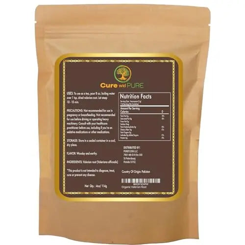 Cure wid Pure Organic Valerian Root Tea - Cut,Sifted & Non-Irradiated Valerian Tea Promotes Cure wid Pure Au supplements