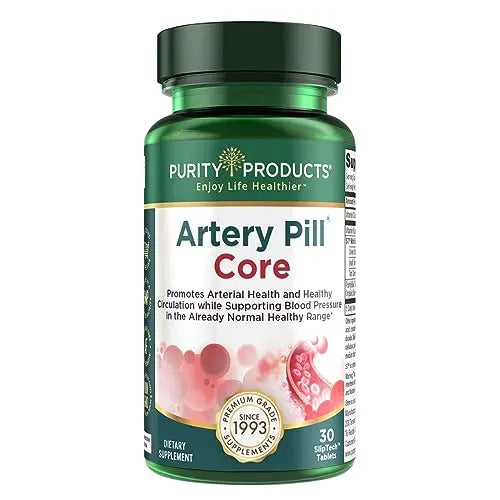Purity Products Artery Pill Core from MK-7 Vitamin K2, Plant-Based S7 Nitric Oxide Booster Purity Products Au supplements
