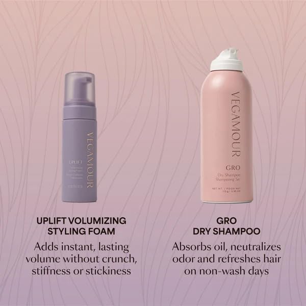 VEGAMOUR UPLIFT and Refresh Kit | Volumizing Dry Shampoo Spray Formulated Without Benzene, Supports Thicker Fuller Looking Hair | $50 Value VEGAMOUR Au supplements