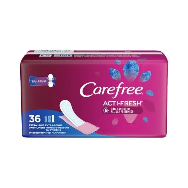 Carefree Liners Extra Long- Pantiliners for Women 36 Count (Pack of 3), Set with Feminine Flushable Msupps.com Au supplements