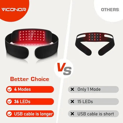 Red Light Therapy Belt for Neck, Near Infrared Light Therapy Belt Wearable Infrared Neck Wrap Viconor Au supplements