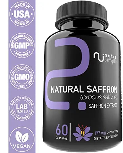 Nutra Simple Saffron Supplements 177mg, Pure Saffron Extract, Made in USA, Natural Nutra Simple Au supplements