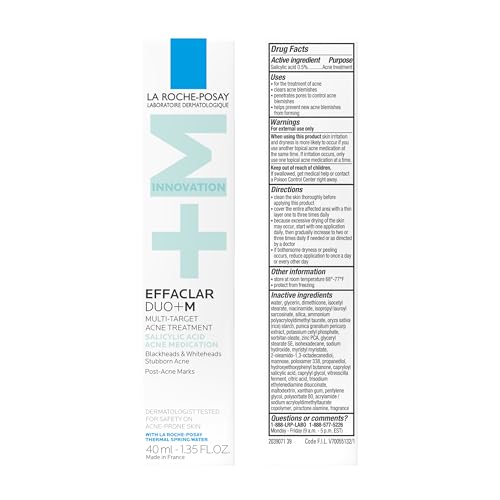 La Roche-Posay Effaclar Salicylic Acid Acne Treatment For Face, Mattifying Acne Gel Cream Spot Treatment for Blackheads