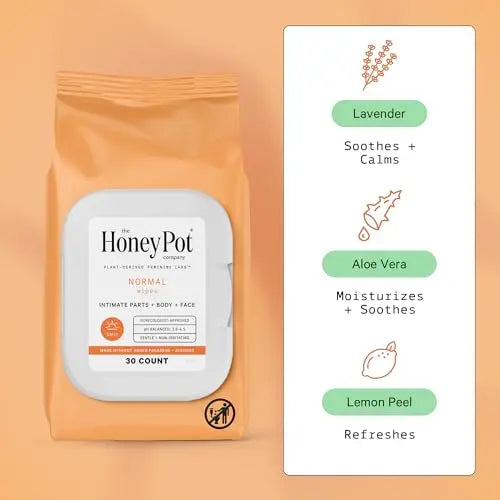 The Honey Pot Company - Feminine Wipes - Daily PH Balancing, Fragrance & Sulfate Free Wipes The Honey Pot Company Au supplements