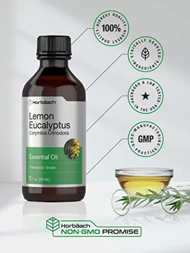 Lemon Eucalyptus Essential Oil | 2 oz | for Massage, Bath, Diffuser, DIY Projects & More Horbäach Au supplements