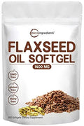 Flaxseed Oil 1400mg Softgels, 300 Counts | w/ 700mg ALA Omega 3, Cold Pressed Micro Ingredients Au supplements