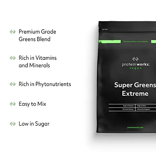 Protein Works Super Greens Extreme Powder , 156 Health Benefits , 41 Active Ingredients , Vegan Protein Works Au supplements
