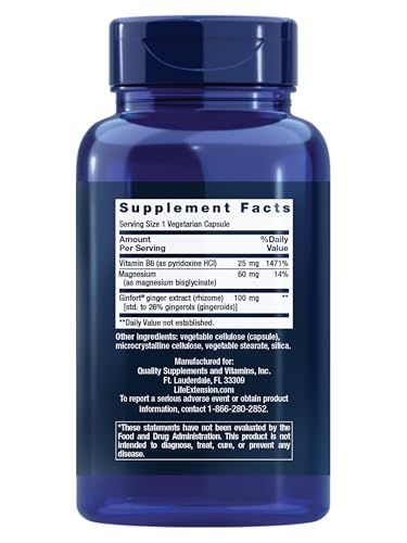 Life Extension Daily PMS Relief, Menstrual Comfort Supplement, PMS-Related Cramps, Lower Back discomfort, Mood, Ginger, Magnesium, B6, Gluten-Free, Non-GMO, 60 Capsules Life Extension Au supplements