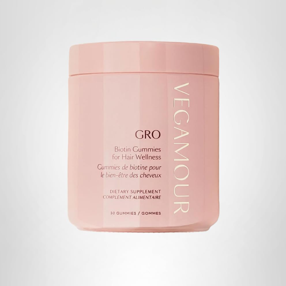 VEGAMOUR GRO Biotin Gummies, Strawberry Flavor with 5000 mcg Biotin, Supports Healthy Hair Vegan Gummies with Vitamins A, B, C, E, B-12 & More, 30 Ct VEGAMOUR Au supplements