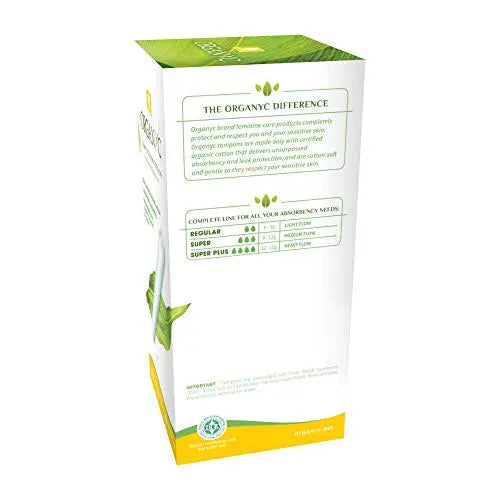 ORGANYC Hypoallergenic 100% Organic Cotton Internal Tampons with Applicator, REGULAR, 16-count Organyc Au supplements