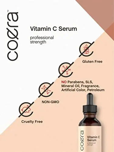 Vitamin C Serum for Face | 2 oz | Brightening Serum for Dark Spots | Paraben & SLS Free Coera Au supplements