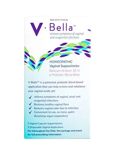 V-Bella Boric Acid + Probiotic Based Vaginal Suppositories- a More Natural Way to Refresh, Balance & Relieve BeBe & Bella Au supplements