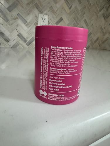 O Positiv FLO Ovarian Health Support - Hormone Balance for Women, Supplement with DIM, Myo & D-Chiro Inositol, Folic Acid - Supports Healthy Ovulation