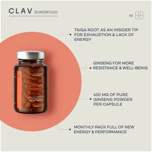 CLAV® Siberian Ginseng - 900mg Eleuthero Root Powder - Energy Supplement CLAV Au supplements